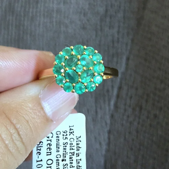 Shivam Green💚 Onyx Floral🌸 Cluster Ring💍 - NWT - Picture 4 of 16